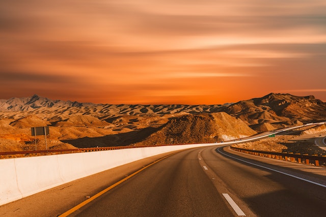 a road winding through the desert