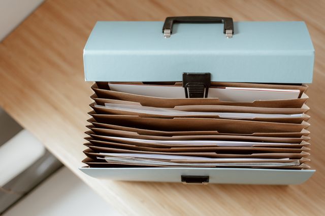 an organized folder of documents
