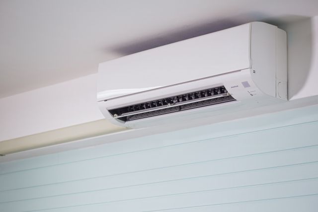 a wall-mounted air conditioner indoors